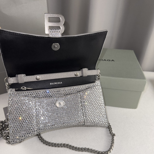 HOT SALE BALENCIAGA HOURGLASS WALLET ON CHAIN