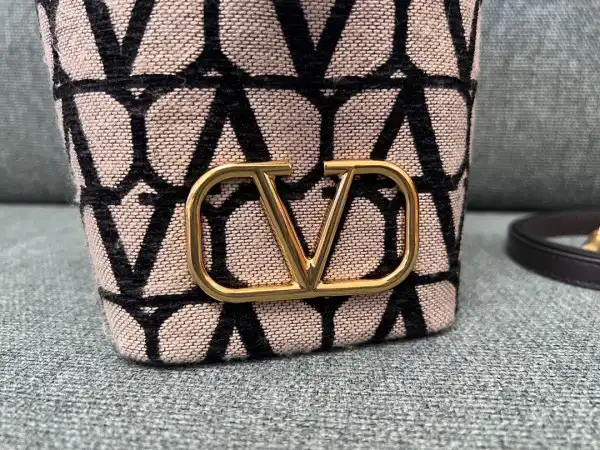 VALENTINO VLOGO Iconographe Mini Canvas Bucket Bag