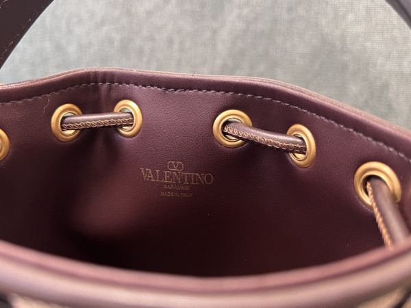 HOT SALE VALENTINO VLOGO Iconographe Mini Canvas Bucket Bag