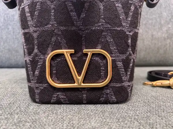 VALENTINO VLOGO Iconographe Mini Canvas Bucket Bag