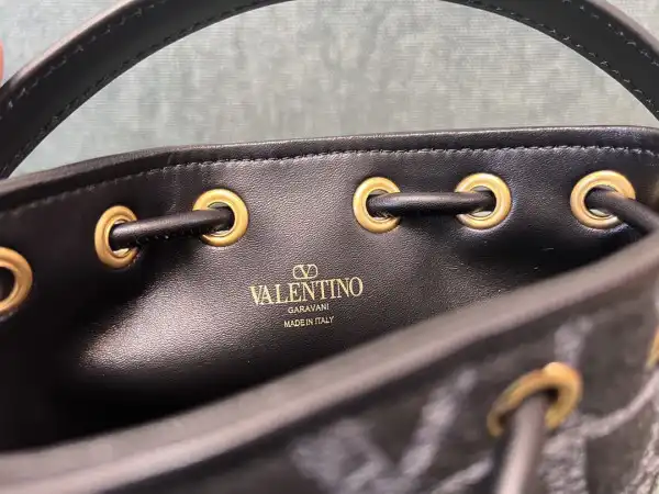 VALENTINO VLOGO Iconographe Mini Canvas Bucket Bag