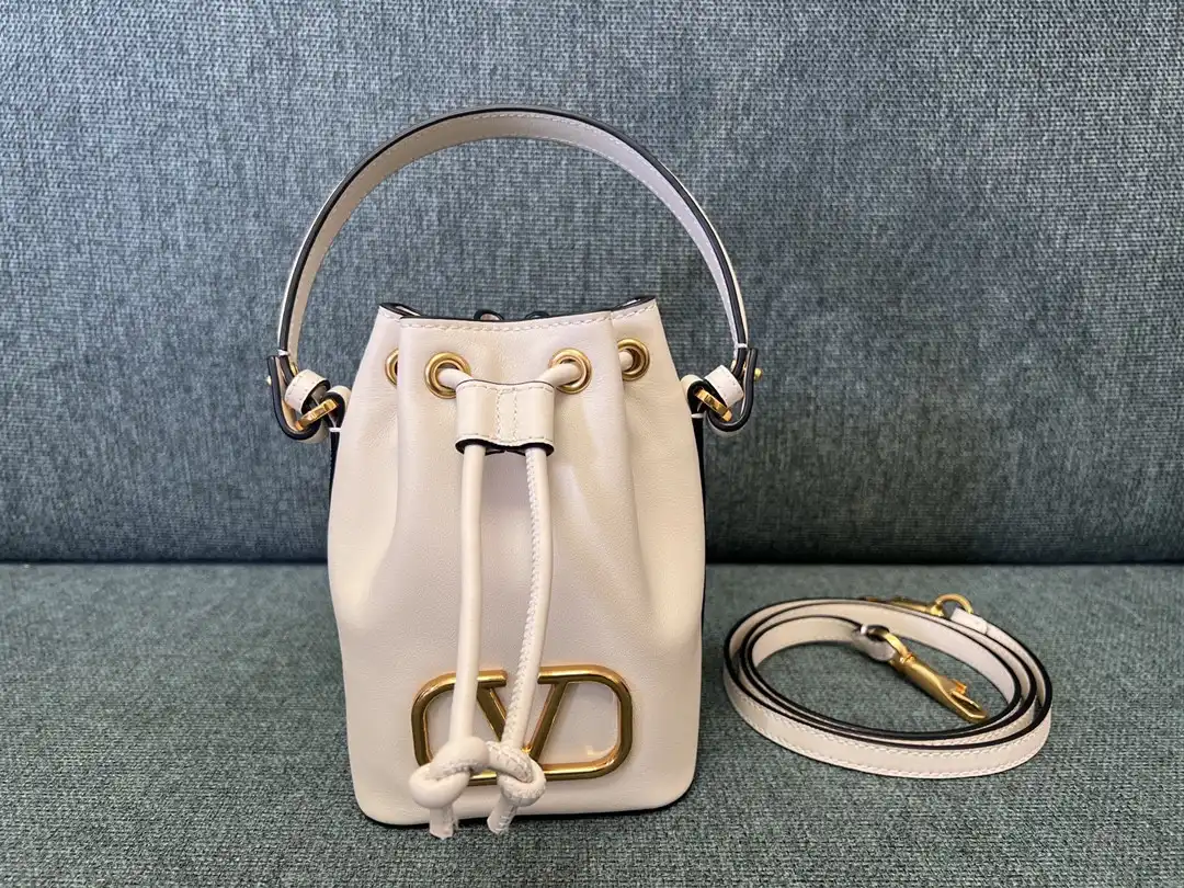 TO VALENTINO VLOGO Iconographe Mini Canvas Bucket Bag