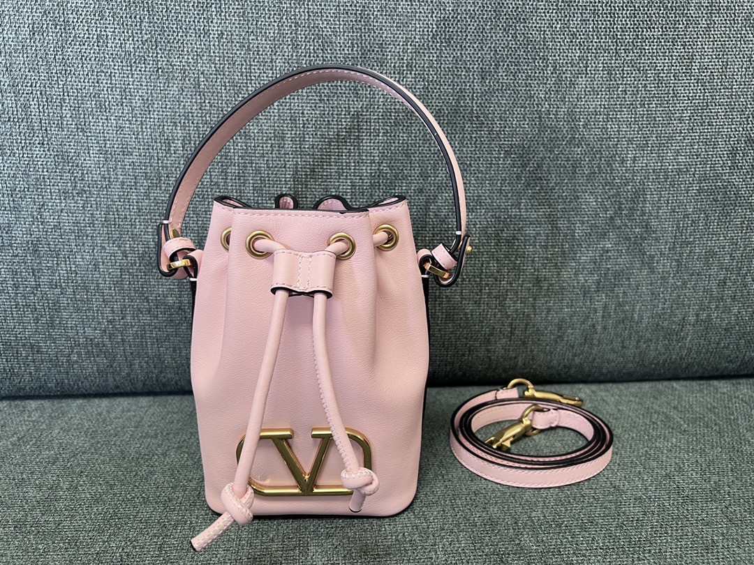 HOT SALE VALENTINO VLOGO Iconographe Mini Canvas Bucket Bag