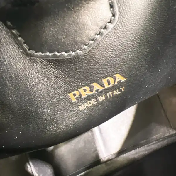 First Bag Ru PRADA Large leather shoulder bag with topstitching