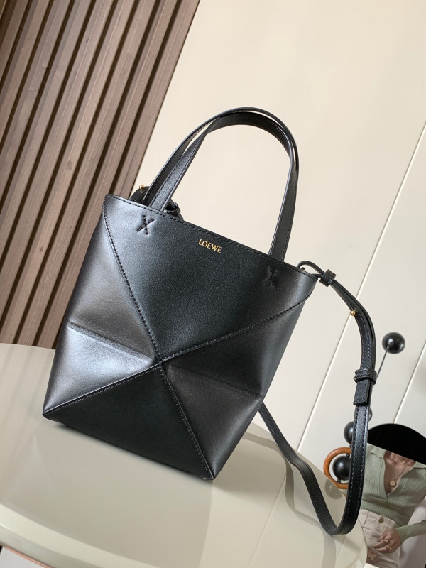 HOT SALE Lowee Puzzle Fold Tote in shiny calfskin