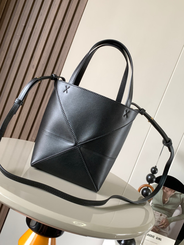 HOT SALE Lowee Puzzle Fold Tote in shiny calfskin