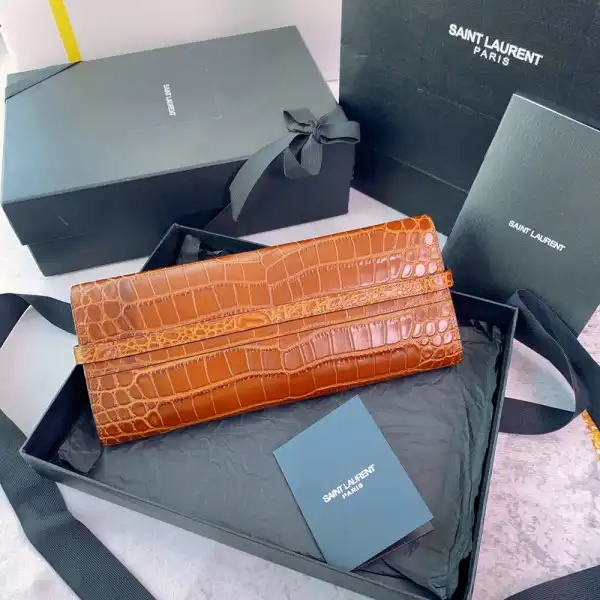 First bag ru YSL MANHATTAN CHANELUTCH IN CROCODILE-EMBOSSED LEATHER