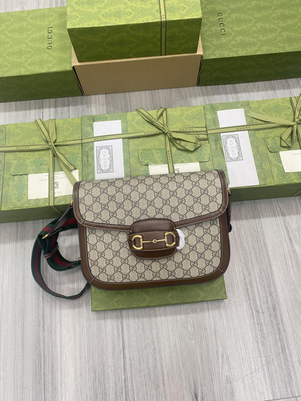 [FREE SHIPPING] Gucci Horsebit 1955 patchwork shoulder bag