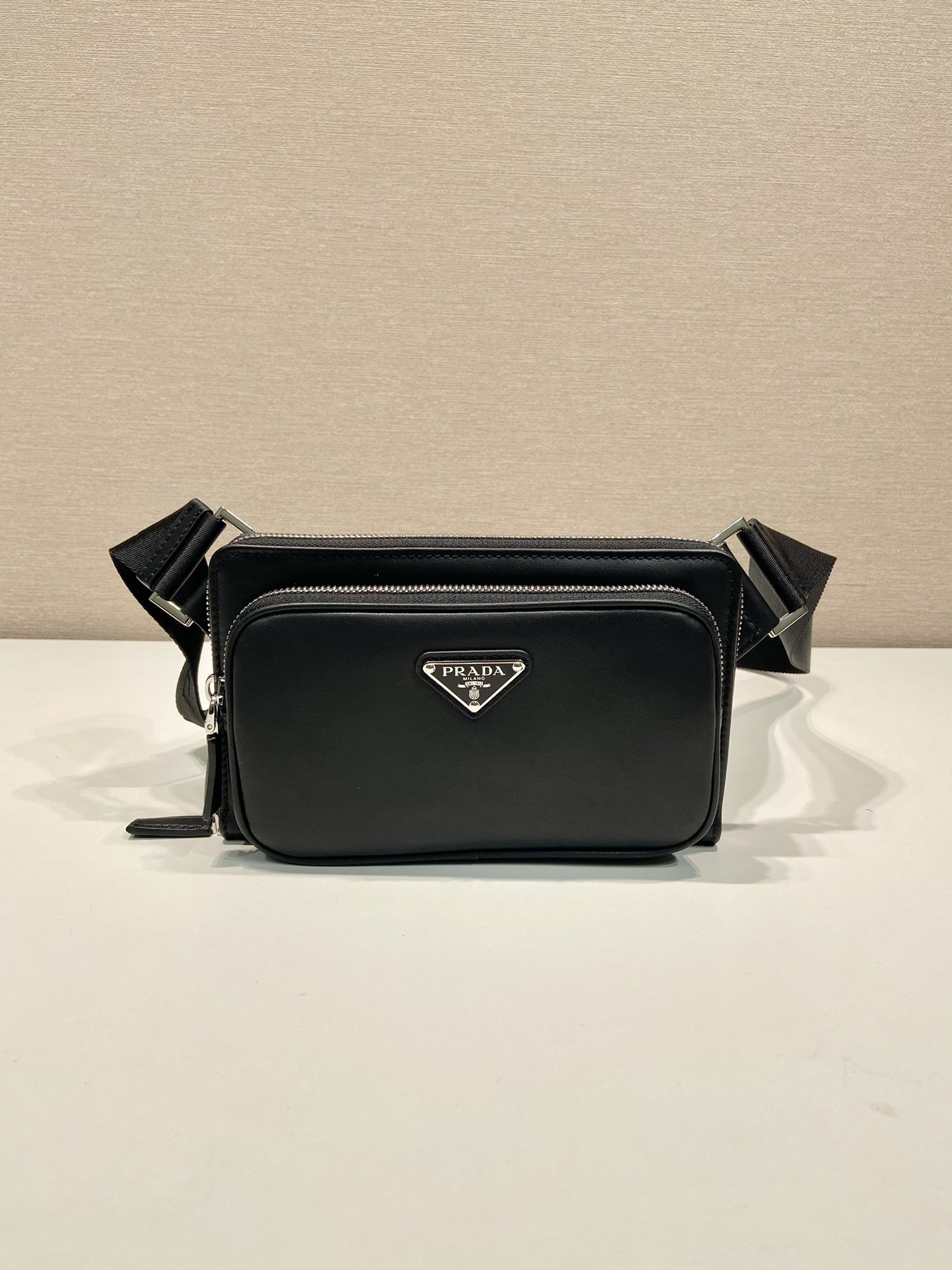 HOT SALE PRADA Leather belt bag