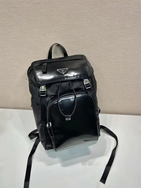 Frstbag ru PRADA Re-Nylon and brushed leather backpack