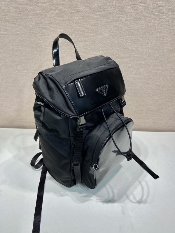 HOT SALE PRADA Re-Nylon and brushed leather backpack