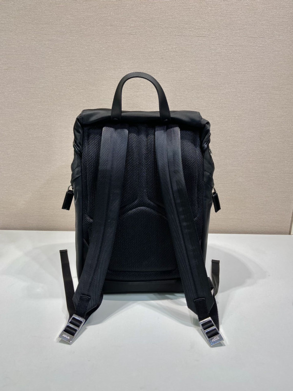 HOT SALE PRADA Re-Nylon and brushed leather backpack