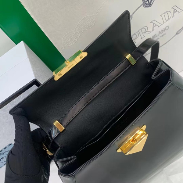 HOT SALE PRADA Medium brushed leather handbag