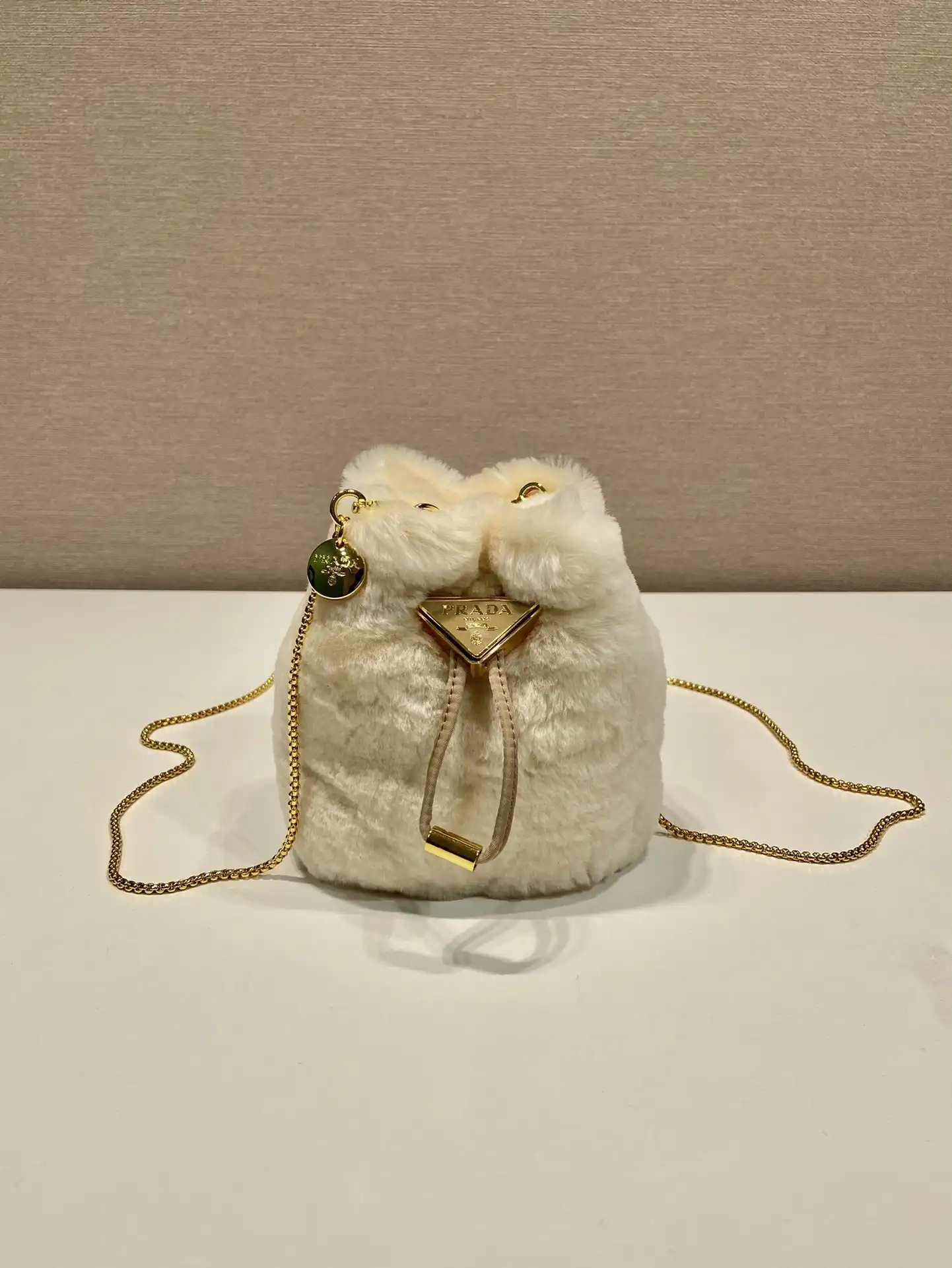 PRADA  Shearling Bucket Bag