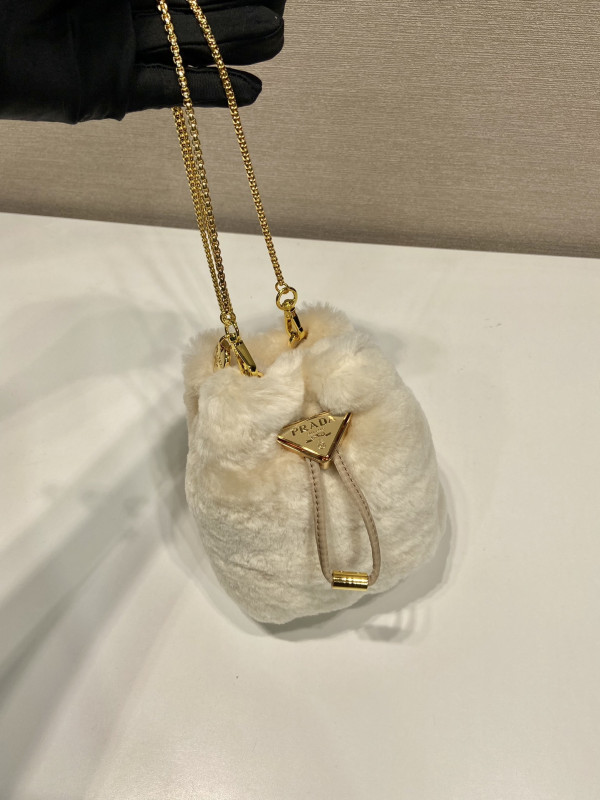 HOT SALE PRADA  Shearling Bucket Bag