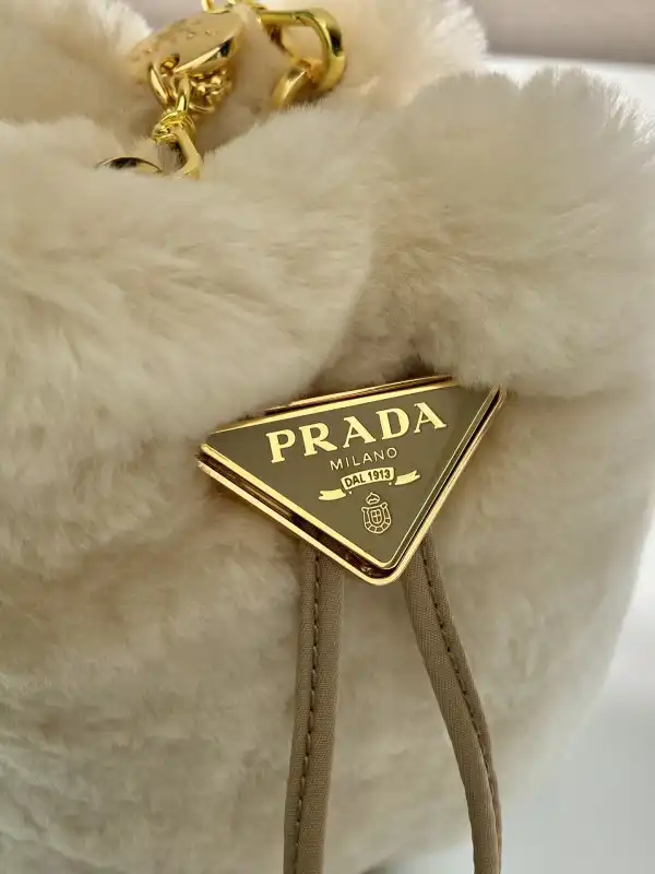 Cheap PRADA  Shearling Bucket Bag