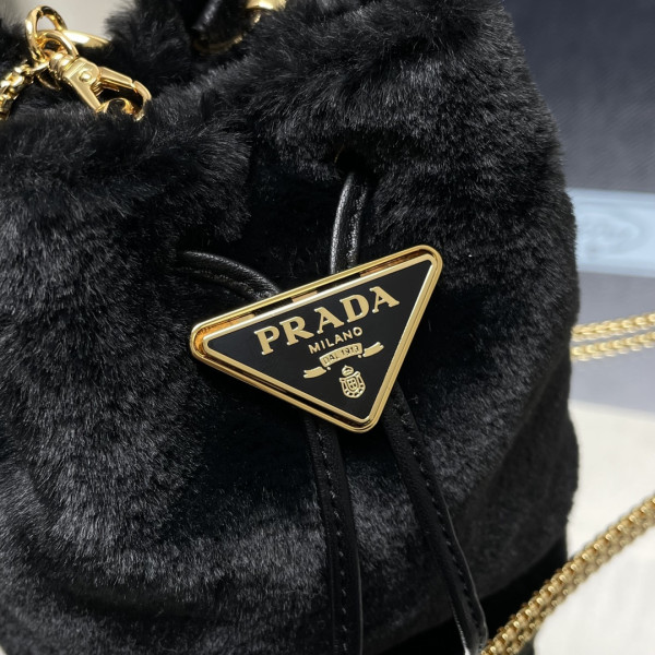 HOT SALE PRADA  Shearling Bucket Bag