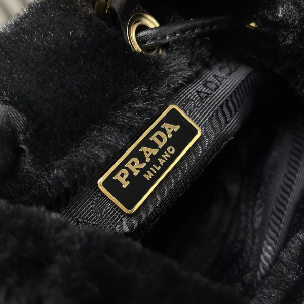 HOT SALE PRADA  Shearling Bucket Bag