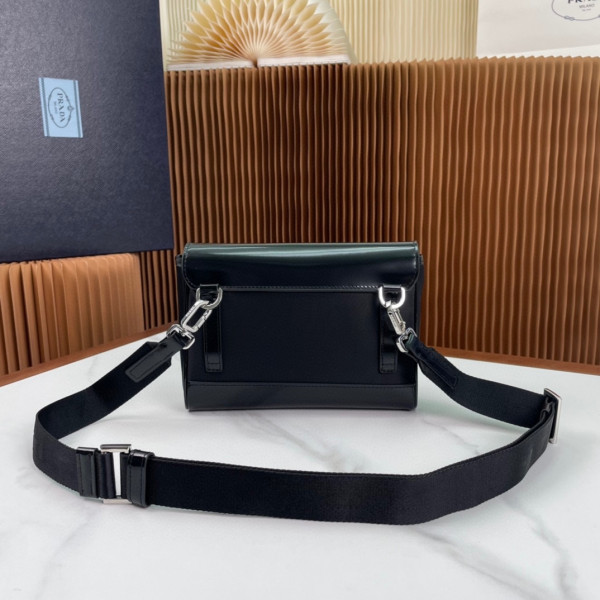 HOT SALE PRADA Re-Nylon and leather shoulder bag