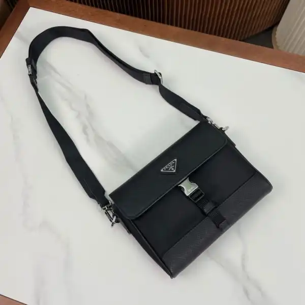 Frstbag ru PRADA Re-Nylon and leather shoulder bag