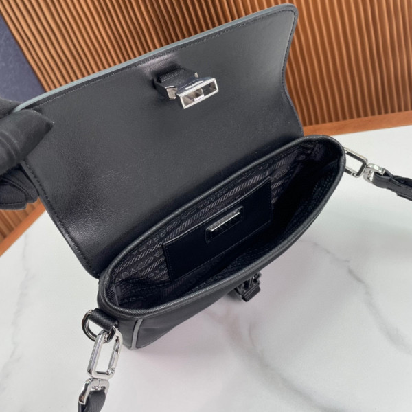 HOT SALE PRADA Re-Nylon and leather shoulder bag