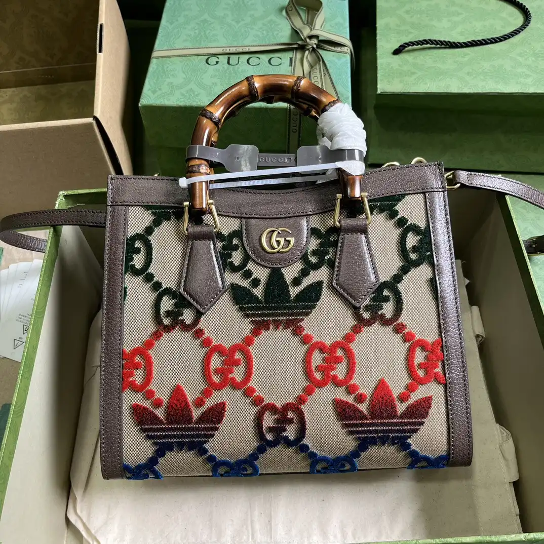 First bag ru adidas x Gucci Diana Small Tote Bag