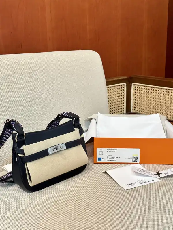 Hermes Jypsiere Mini Bag in Swift Leather Gris Meyer