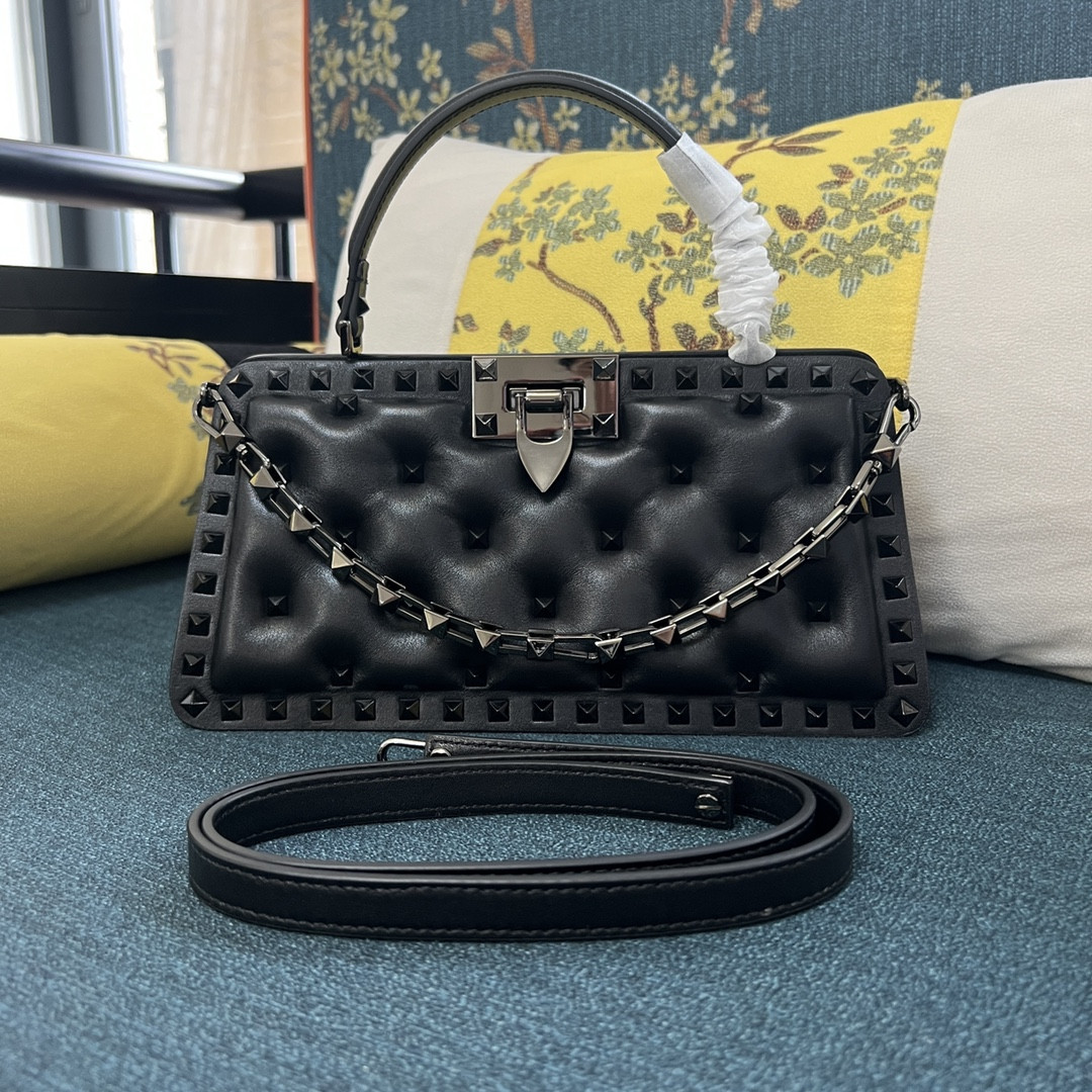 HOT SALE VALENTINO ROCKSTUD PADDED NAPPA HANDBAG