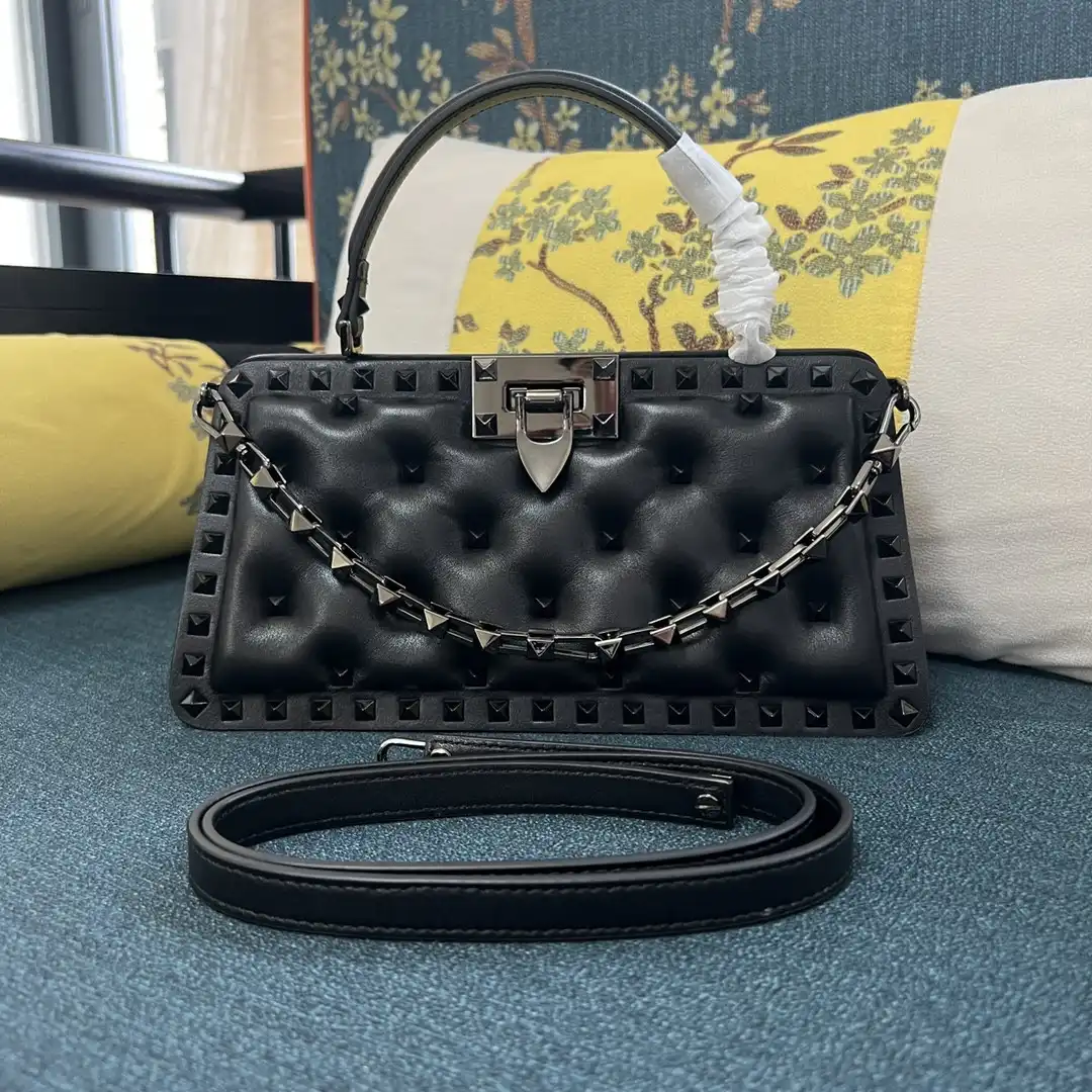 VALENTINO ROCKSTUD PADDED NAPPA HANDBAG