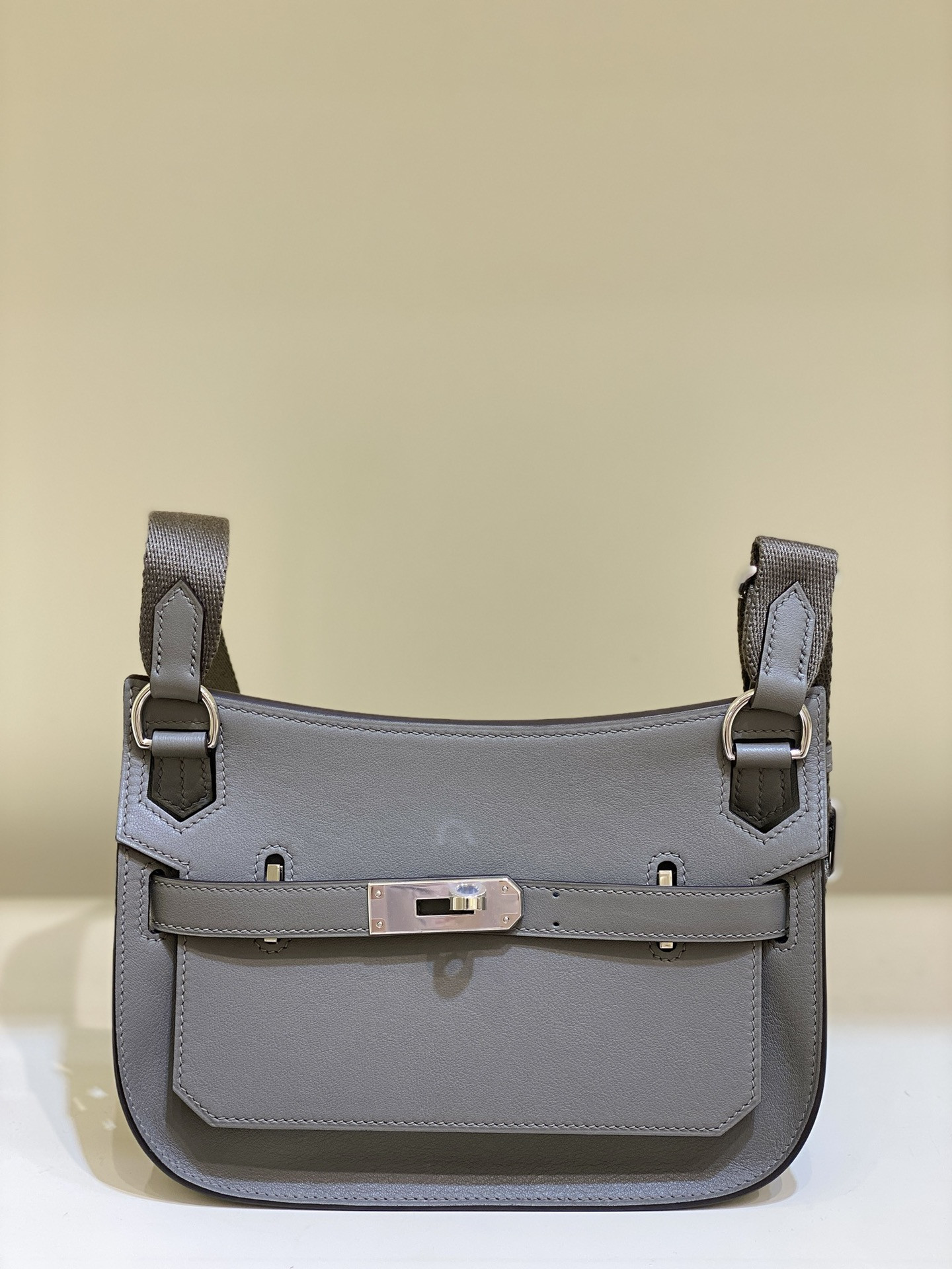 HOT SALE Hermes Jypsiere Mini Bag in Swift Leather Gris Meyer