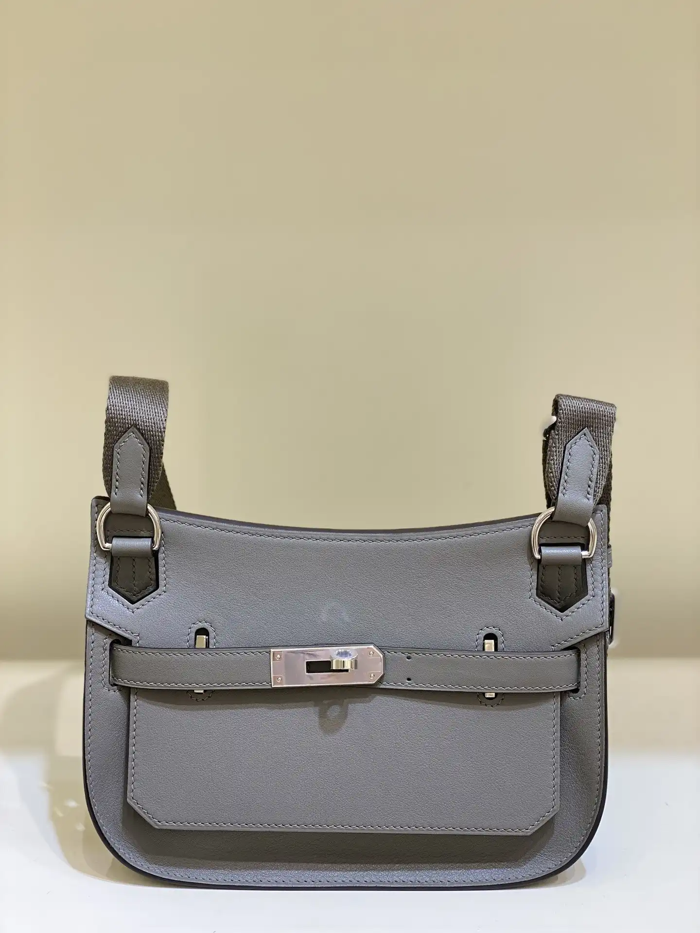 Hermes Jypsiere Mini Bag in Swift Leather Gris Meyer