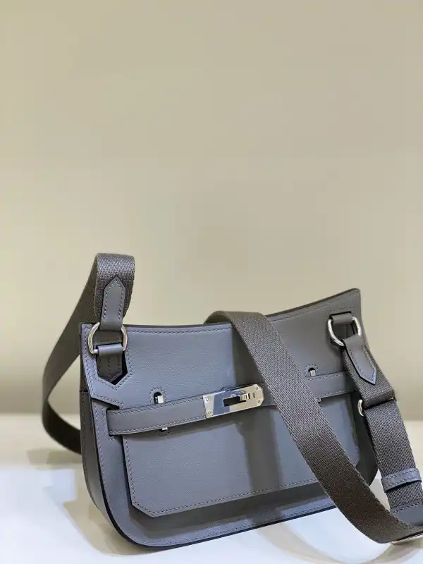 Hermes Jypsiere Mini Bag in Swift Leather Gris Meyer