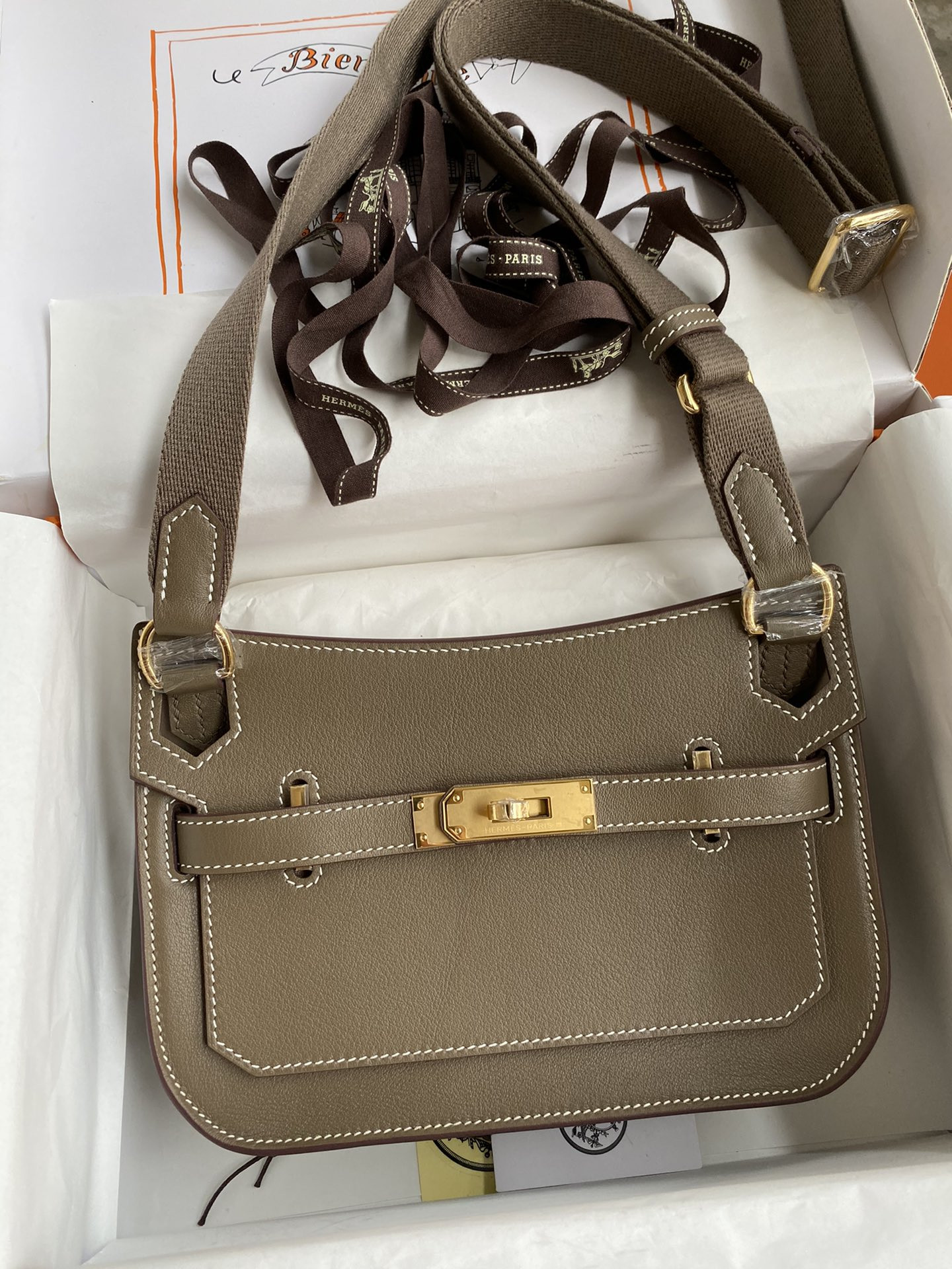 HOT SALE Hermes Jypsiere Mini Bag in Swift Leather Gris Meyer