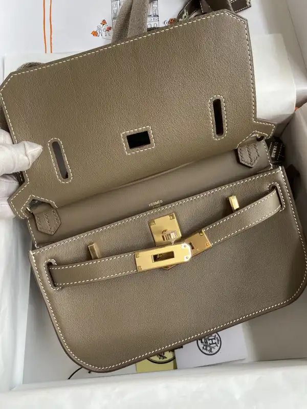 Hermes Jypsiere Mini Bag in Swift Leather Gris Meyer