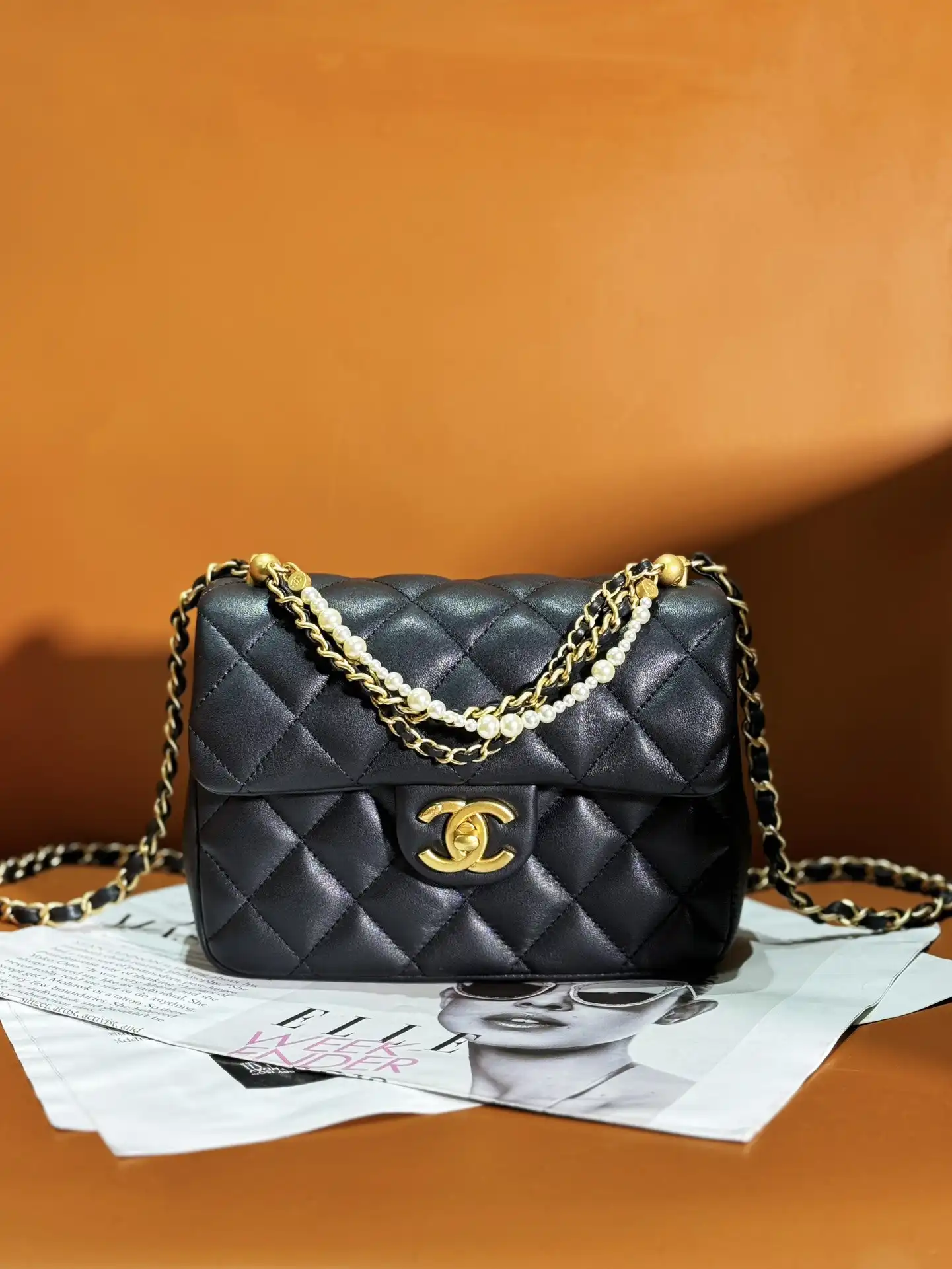 CHANEL FLAP BAG-14.5x19.5x7.5cm