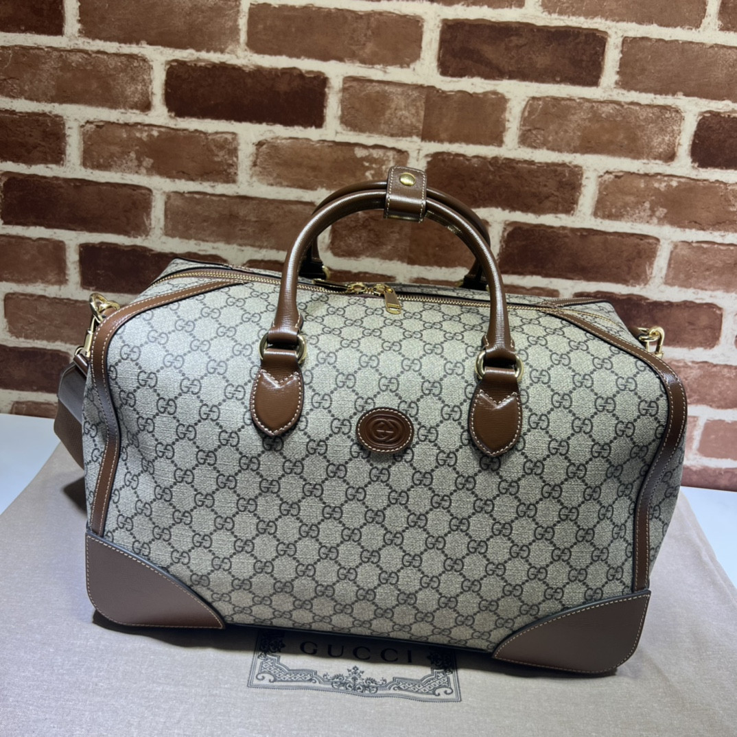 HOT SALE GUCCI Ophidia GG medium carry-on duffle