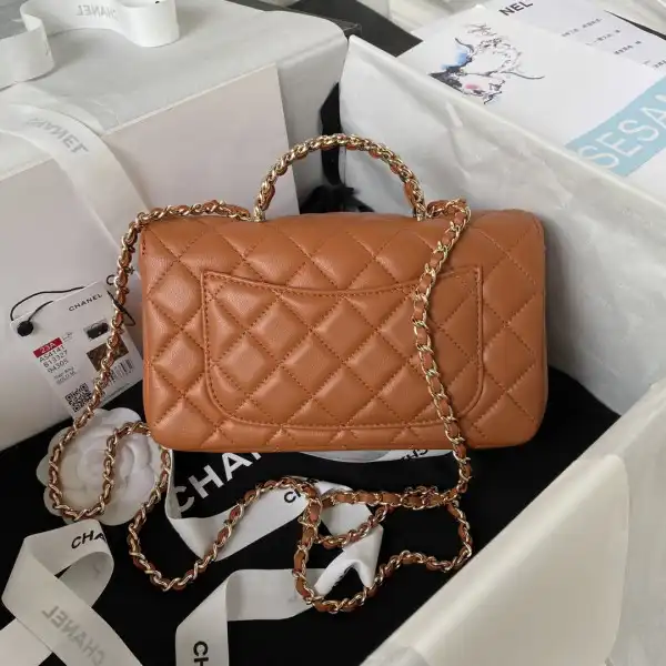 CHANEL FLAP BAG WITH TOP HANDLE-21CM