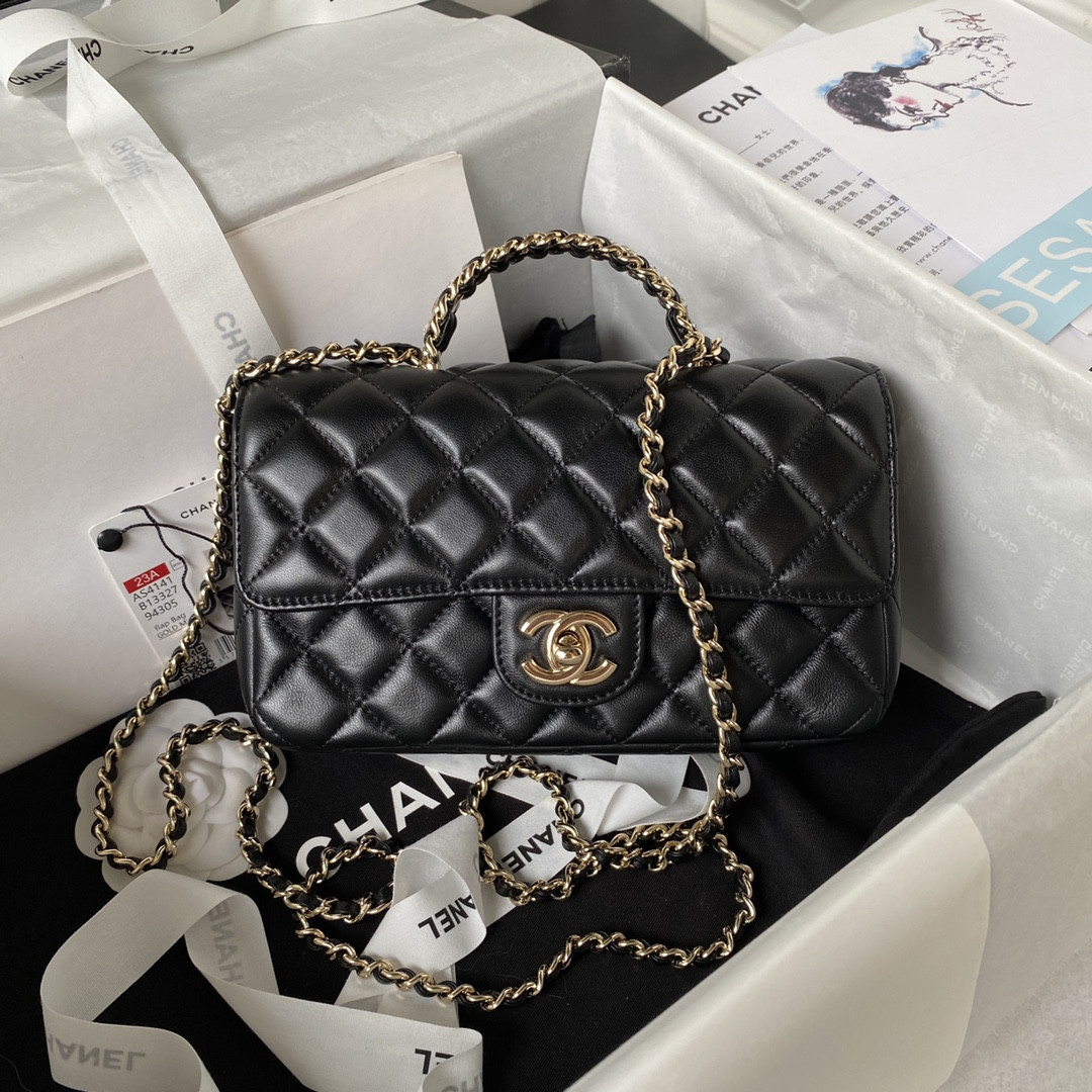 HOT SALE CL FLAP BAG WITH TOP HANDLE-21CM