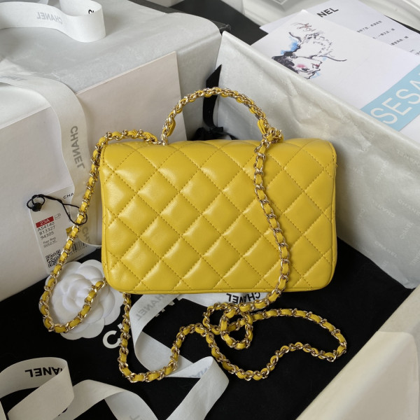 HOT SALE CL FLAP BAG WITH TOP HANDLE-18CM