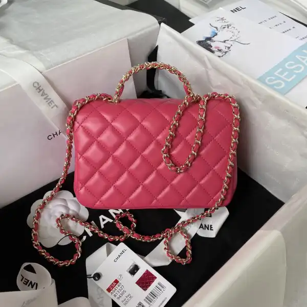 CHANEL FLAP BAG WITH TOP HANDLE-18CM