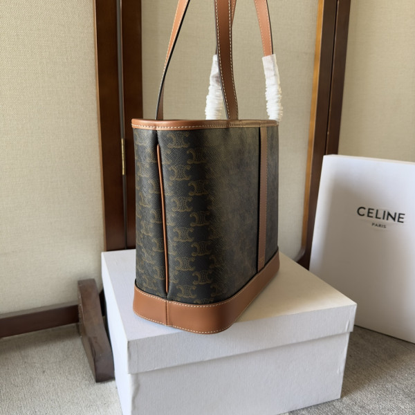 HOT SALE CELIN* SMALL CABAS IN TRIOMPHE CANVAS-26.5*23*12CM