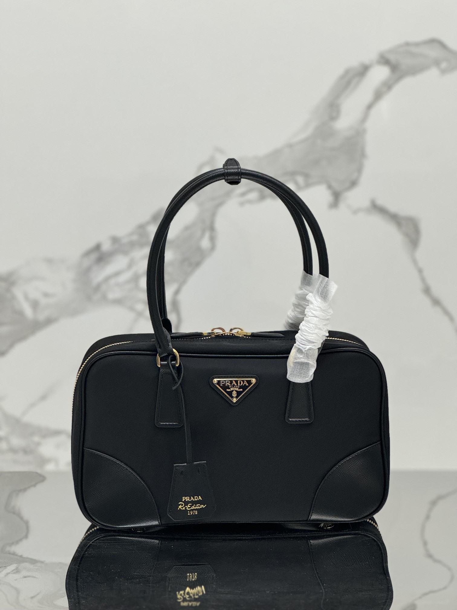 HOT SALE Prada Re-Edition 1978 large Re-Nylon and Saffiano leather two-handle bag