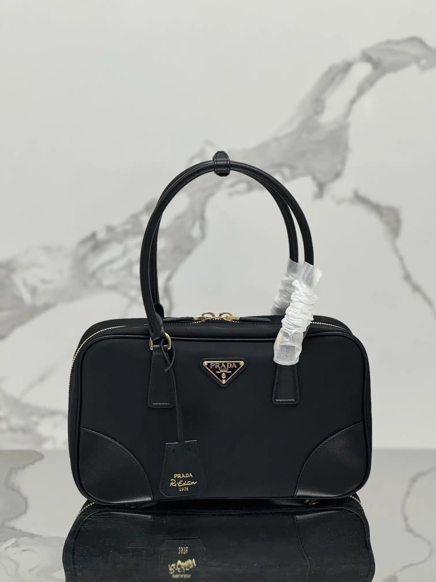 Firstbag Ru Prada Re-Edition 1978 large Re-Nylon and Saffiano leather two-handle bag