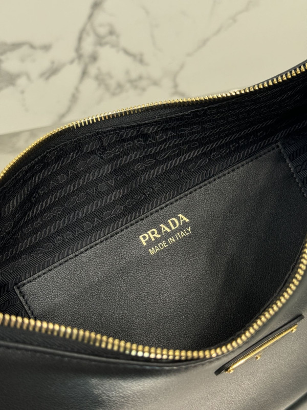 HOT SALE Prada Arqué leather shoulder bag-35*22.5*8cm