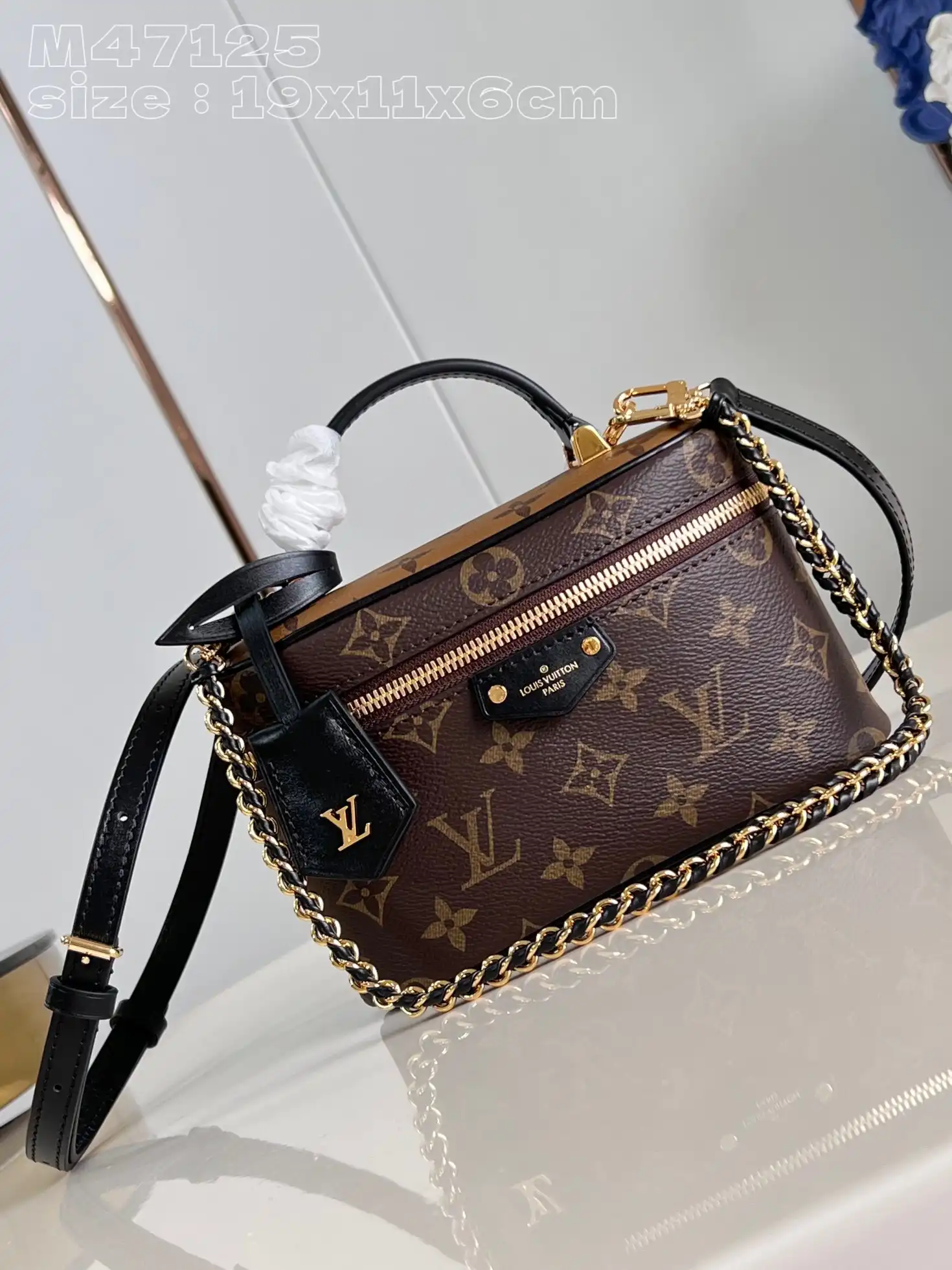 Aaa replica ru LOUIS VUITTON Vanity Chain Pouch-19 x 11.5 x 6.5 CM