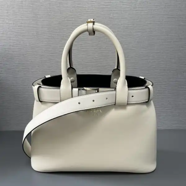 Prada Buckle large leather handbag with belt-32*23*11CM