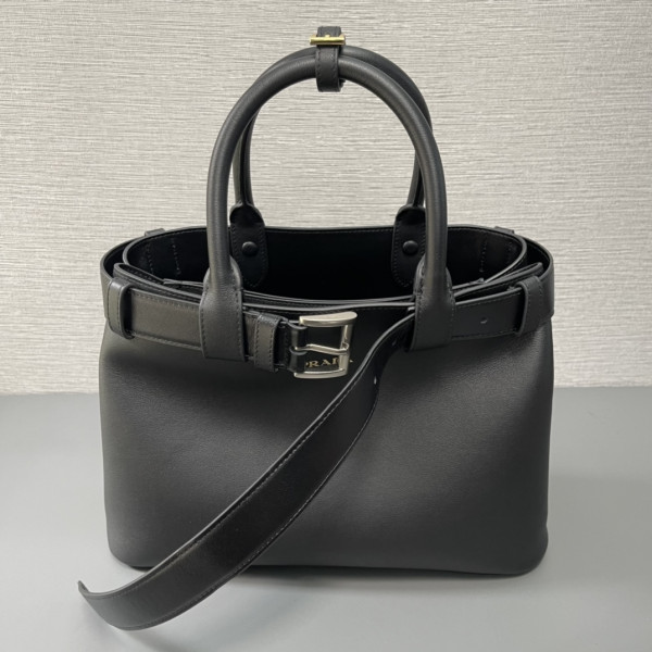 HOT SALE Prada Buckle large leather handbag with belt-32*23*11CM