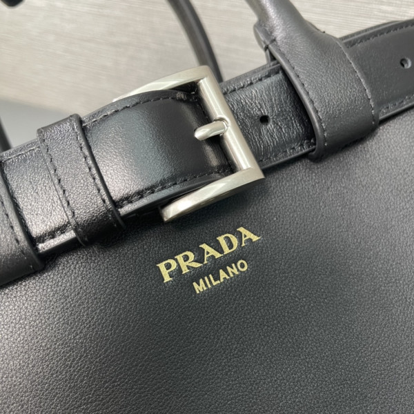 HOT SALE Prada Buckle large leather handbag with belt-32*23*11CM