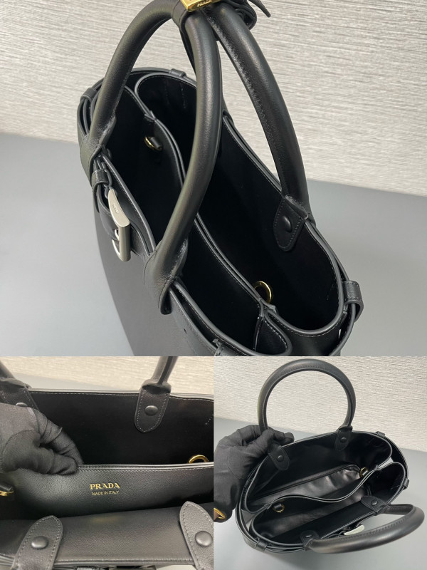 HOT SALE Prada Buckle large leather handbag with belt-32*23*11CM