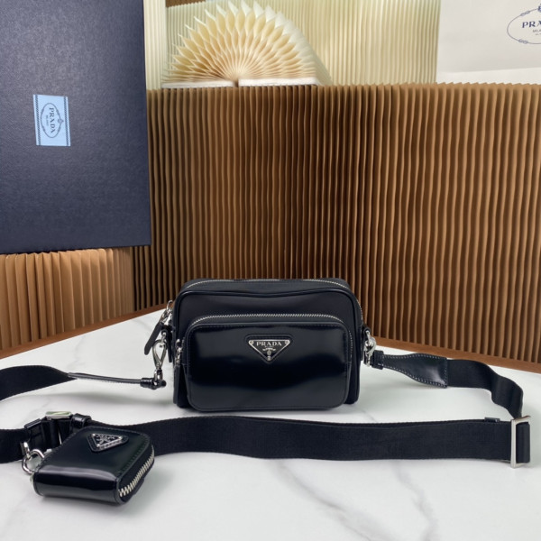 HOT SALE PRADA Re-Nylon and brushed leather shoulder bag